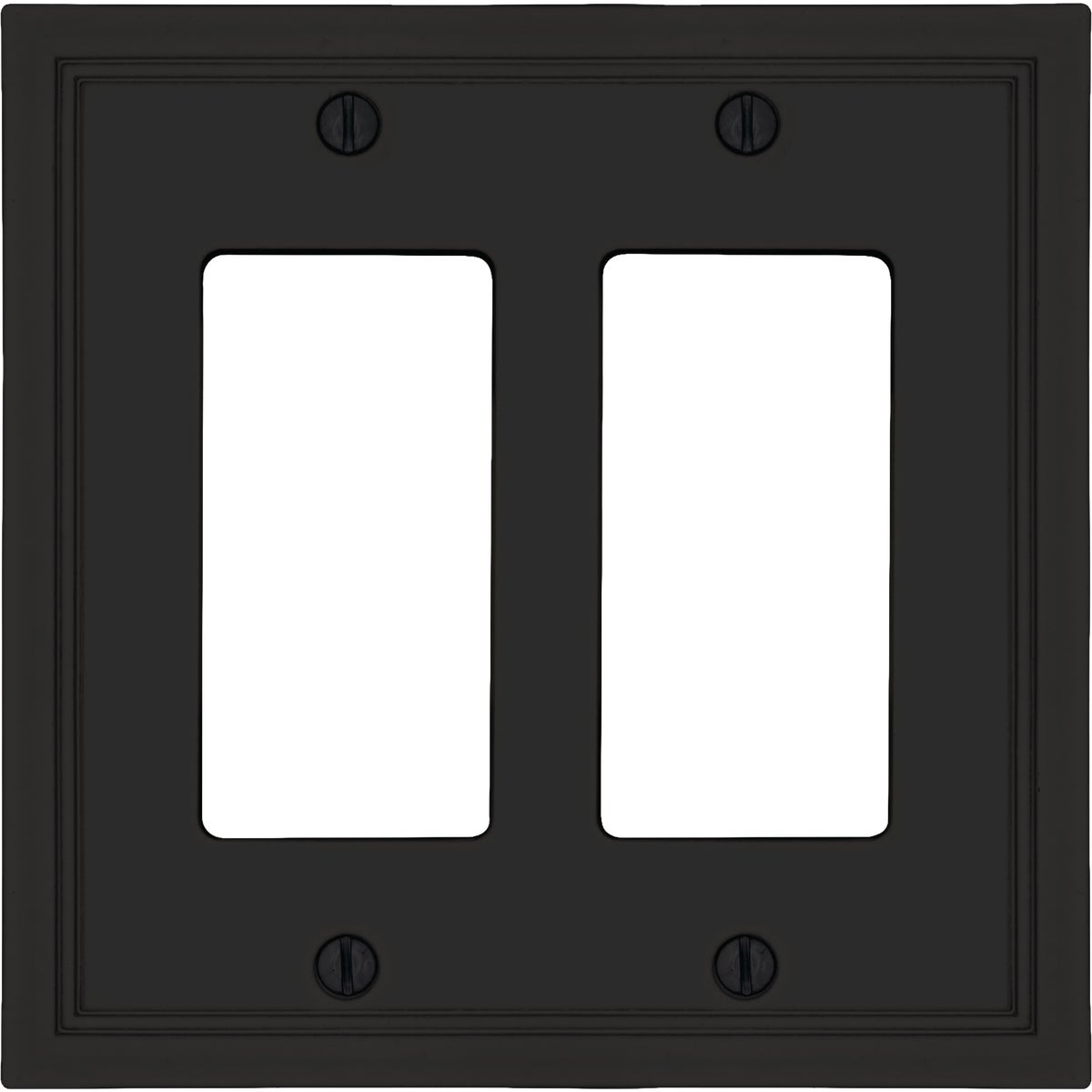 Amerelle Fairbanks 2-Gang Black Insulated Bamboo Wall Plate Image 1