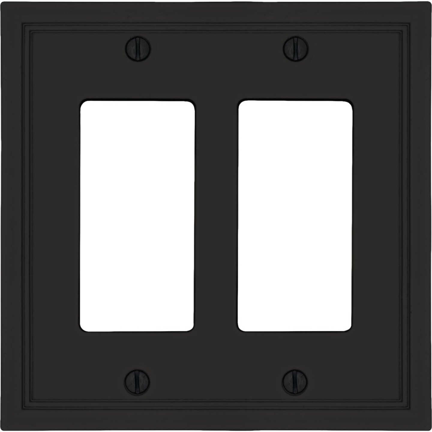 Amerelle Fairbanks 2-Gang Black Insulated Bamboo Wall Plate Image 1
