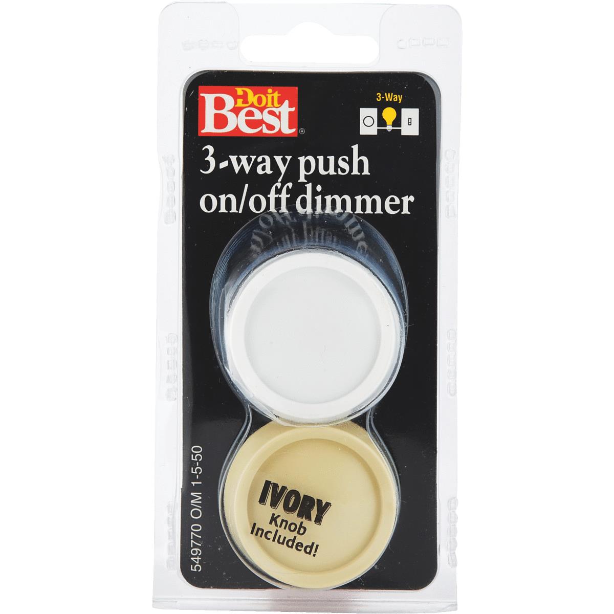 WHITE/IVORY 3-WAY DIMMER