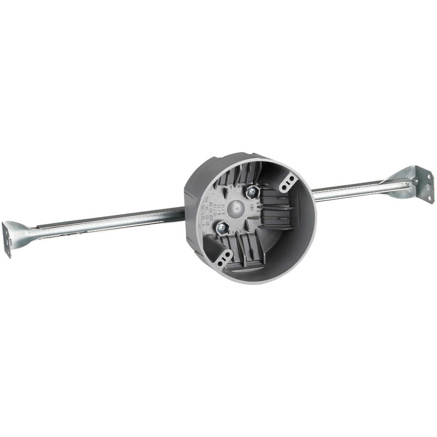 50 Lb. Rating Hanger PVC Molded New Work Ceiling Box Image 1