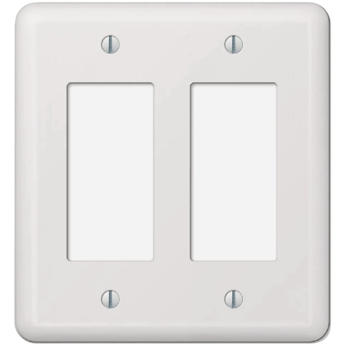 Amerelle Devon 2-Gang Stamped Steel Rocker Decorator Wall Plate, White