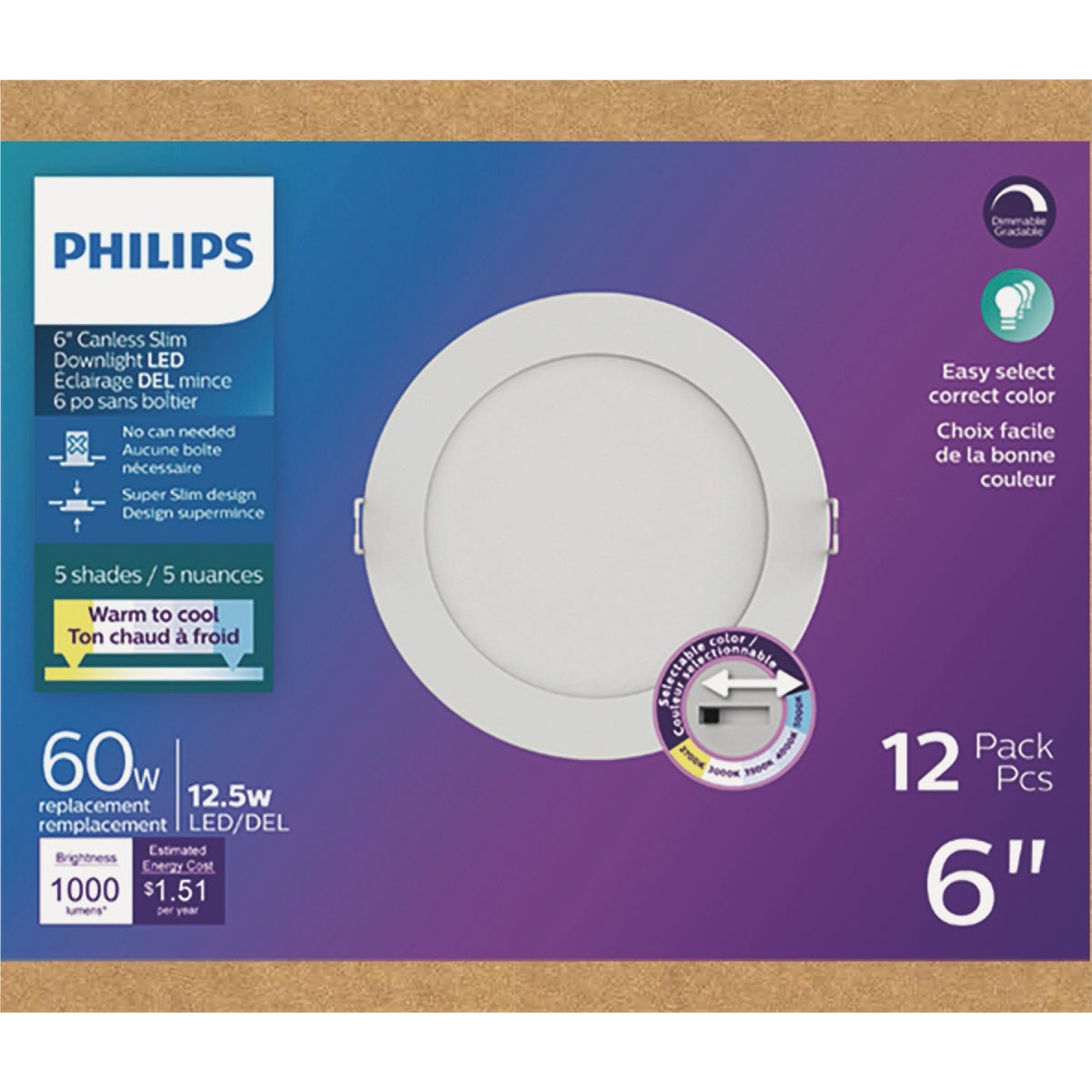 Philips 6 In. 1000 Lm. 5CCT Slim Canless Downlight (12-Pack) Image 2