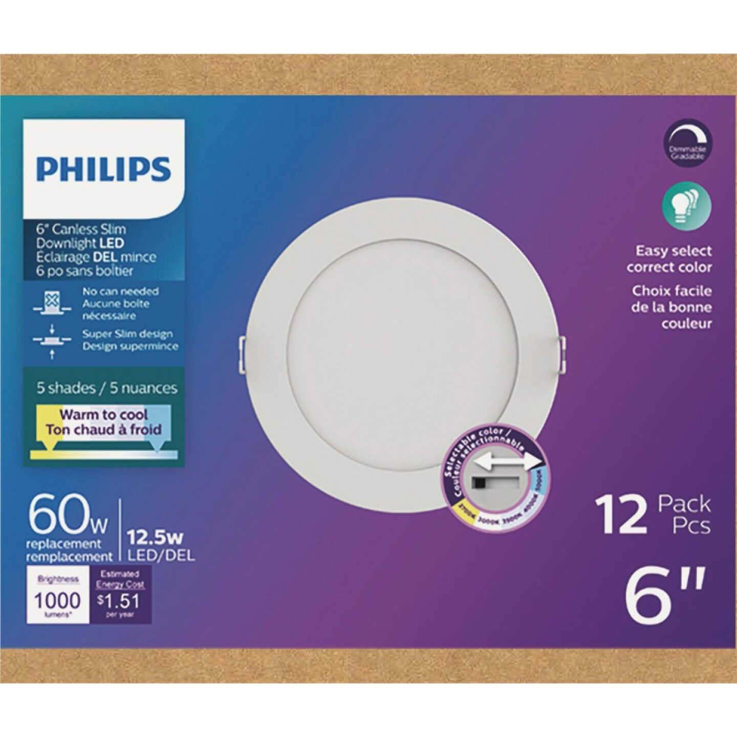 Philips 6 In. 1000 Lm. 5CCT Slim Canless Downlight (12-Pack) Image 2