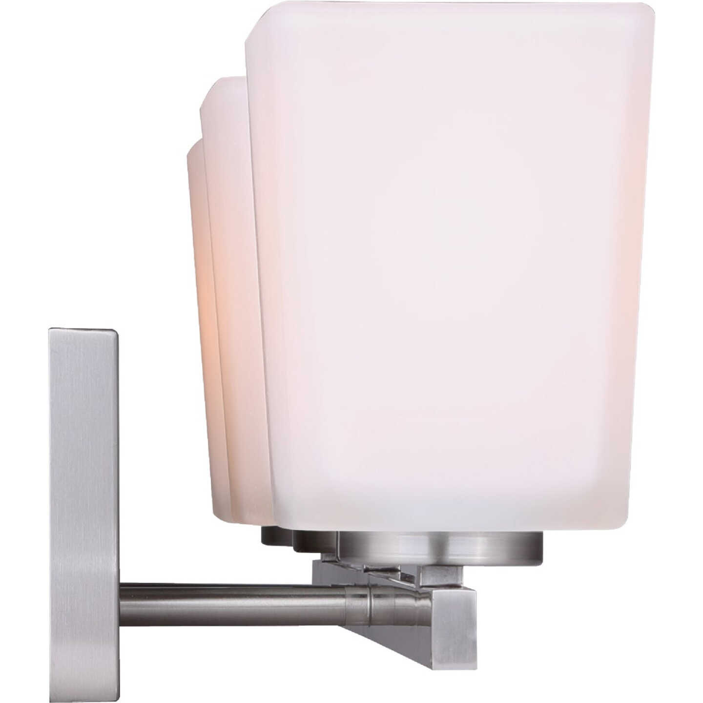 Canarm Hartley 3-Light Brushed Nickel Vanity Bath Light Fixture, Flat Opal Glass Image 5