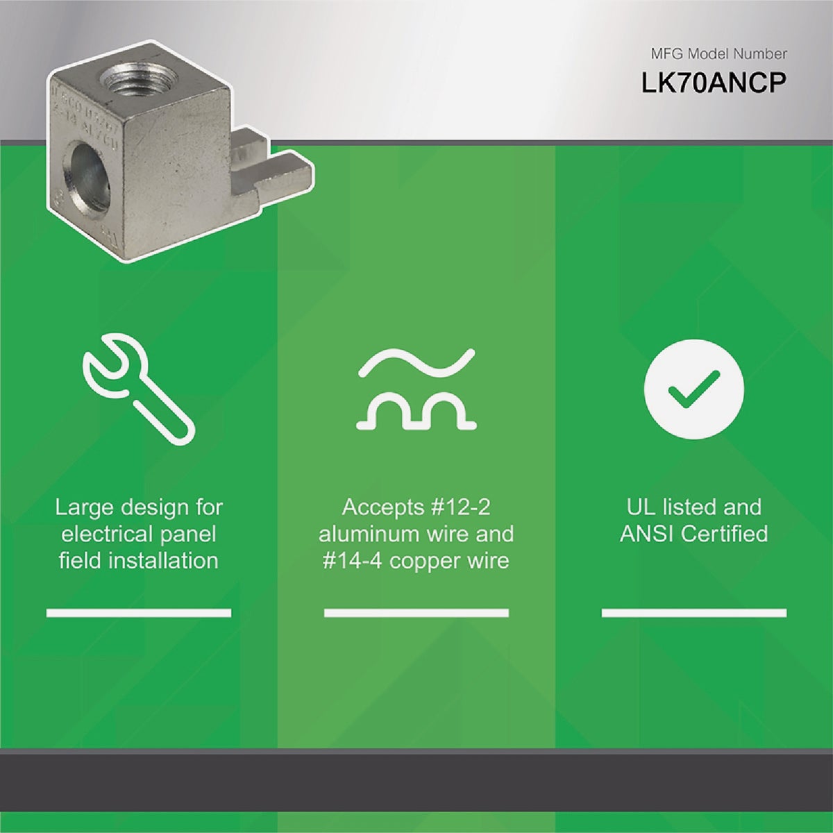Square D QO/Homeline 70A Aluminum Neutral Lug Kit Image 3