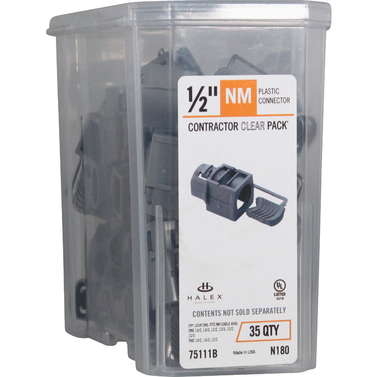 Halex 1/2 In. Plastic Non Metallic Flexible Cord Box Connector (35-Pack)