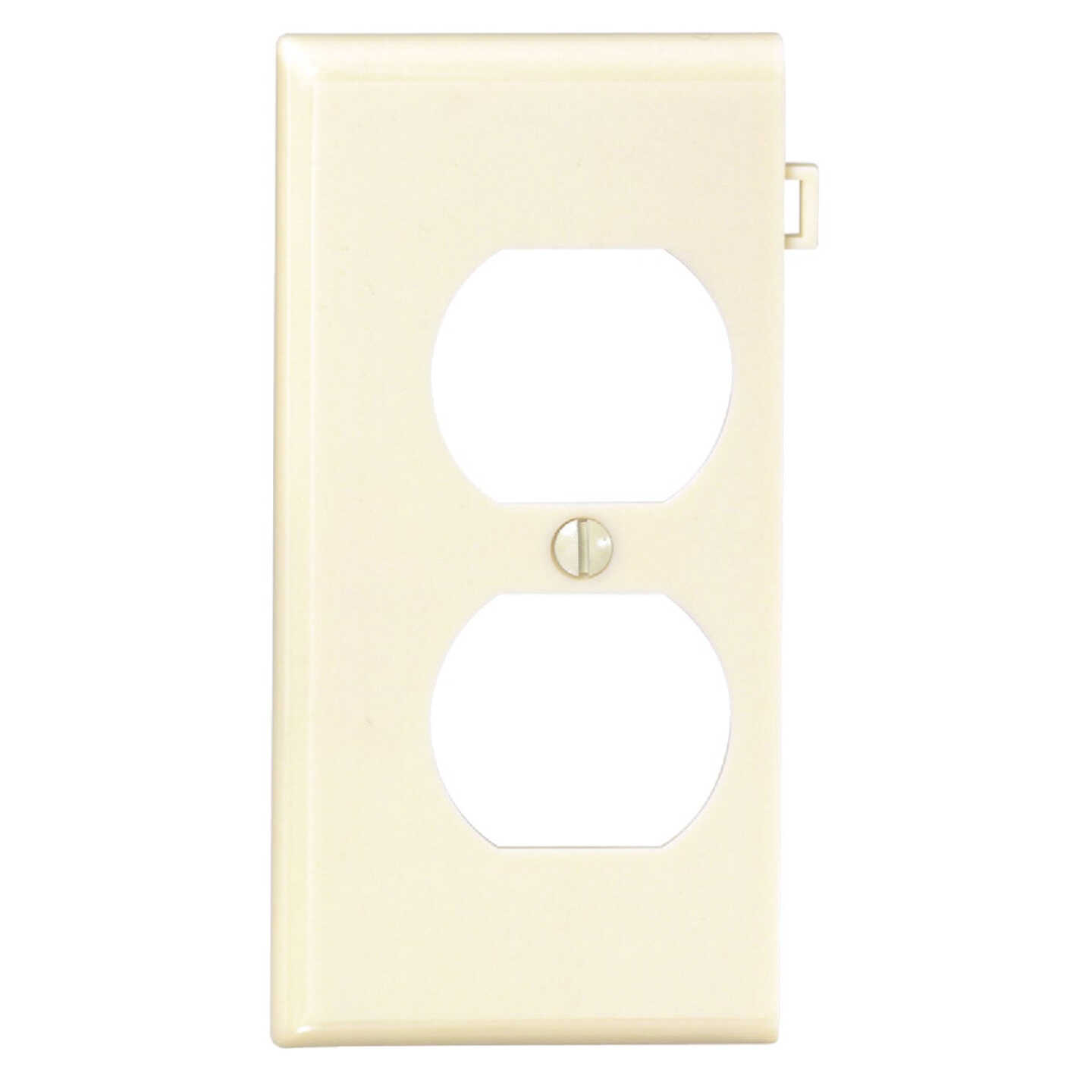 Leviton Duplex End Sectional 1-Gang Plastic Outlet Wall Plate, Ivory Image 1