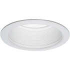 Halo 6 In. White Baffle Recessed Light Fixture Trim with 2 Removable Rings Image 1