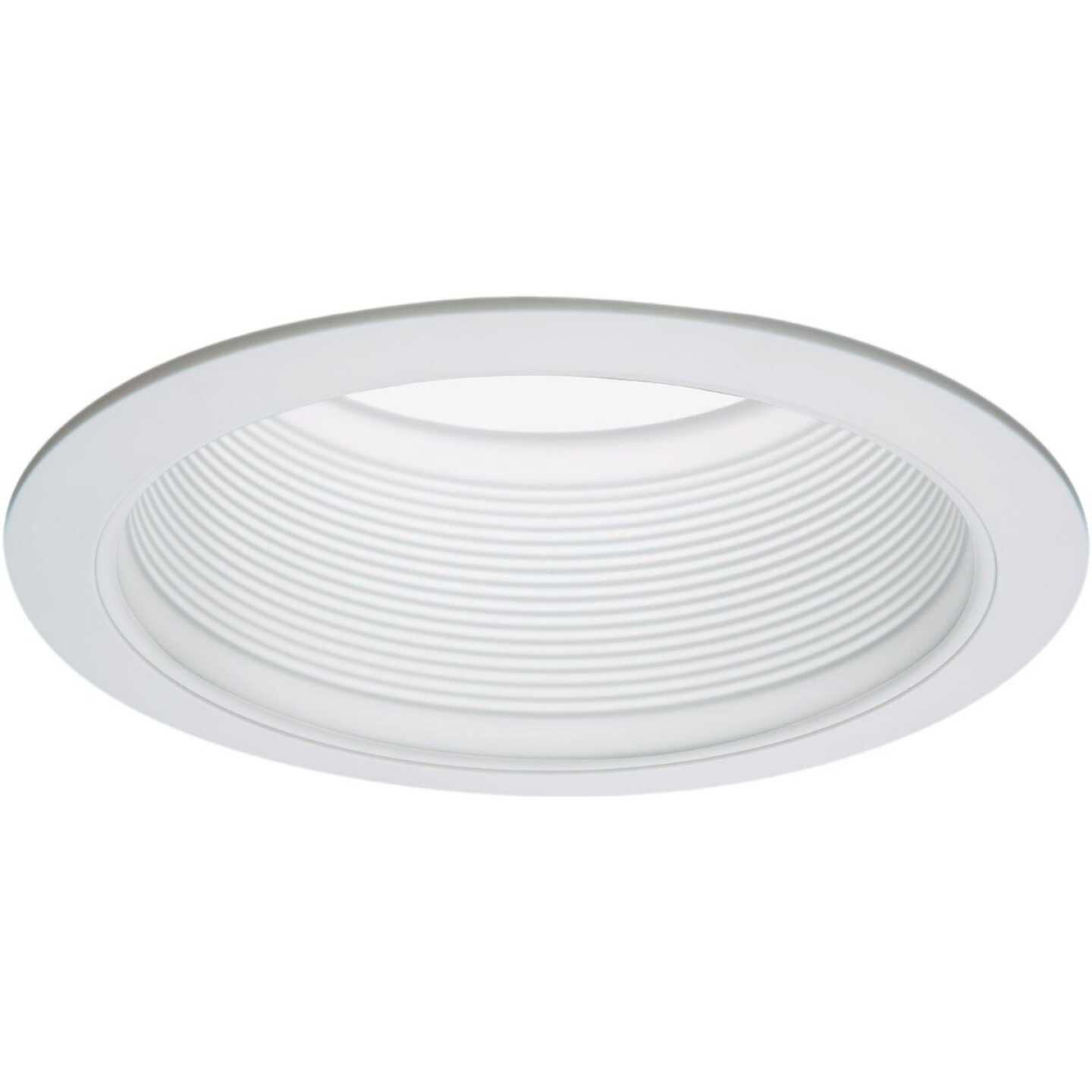 Halo 6 In. White Baffle Recessed Light Fixture Trim with 2 Removable Rings Image 1