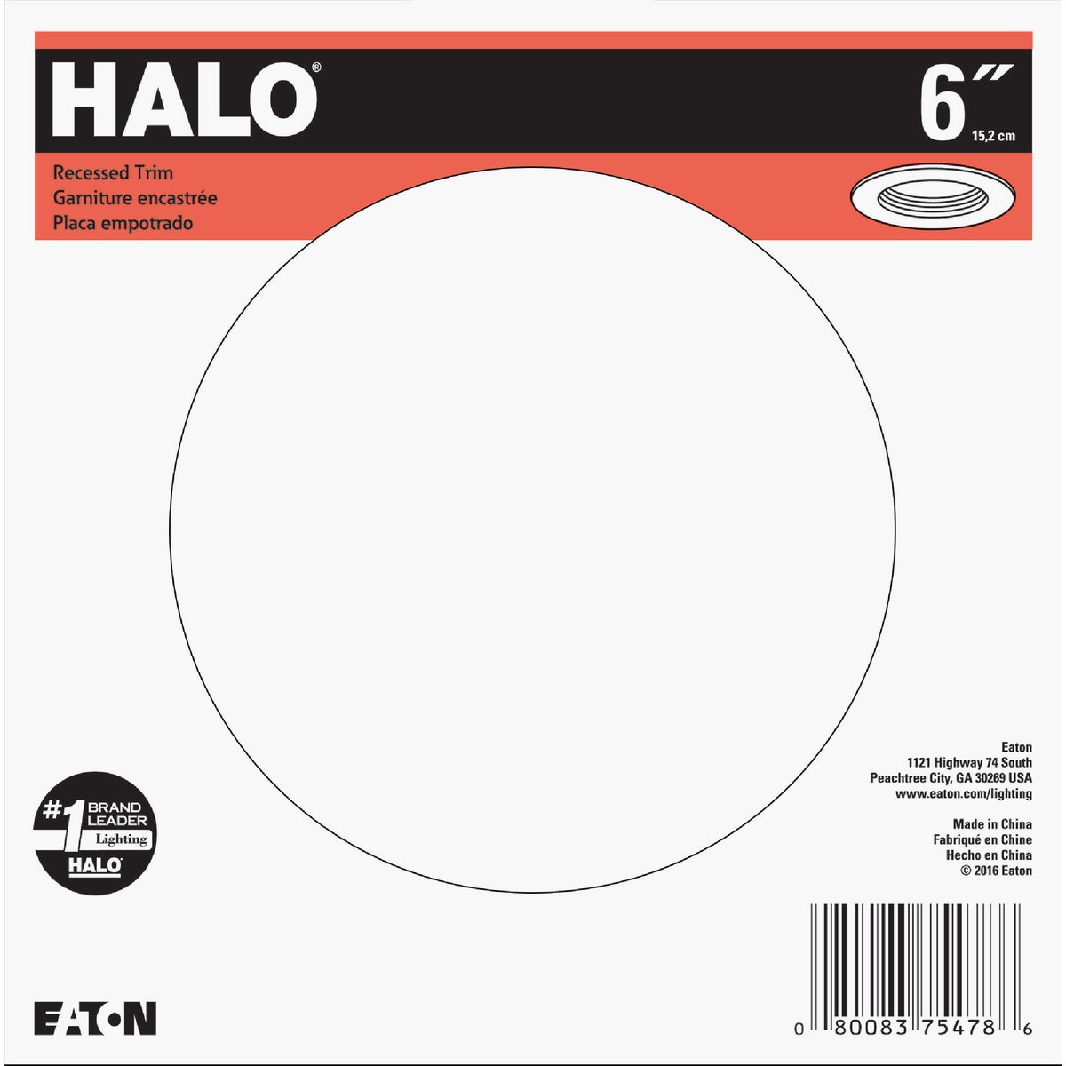 Halo 6 In. White Baffle Recessed Light Fixture Trim with 2 Removable Rings Image 2