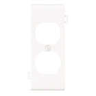 Leviton Duplex Center Sectional 1-Gang Plastic Outlet Wall Plate, White Image 1
