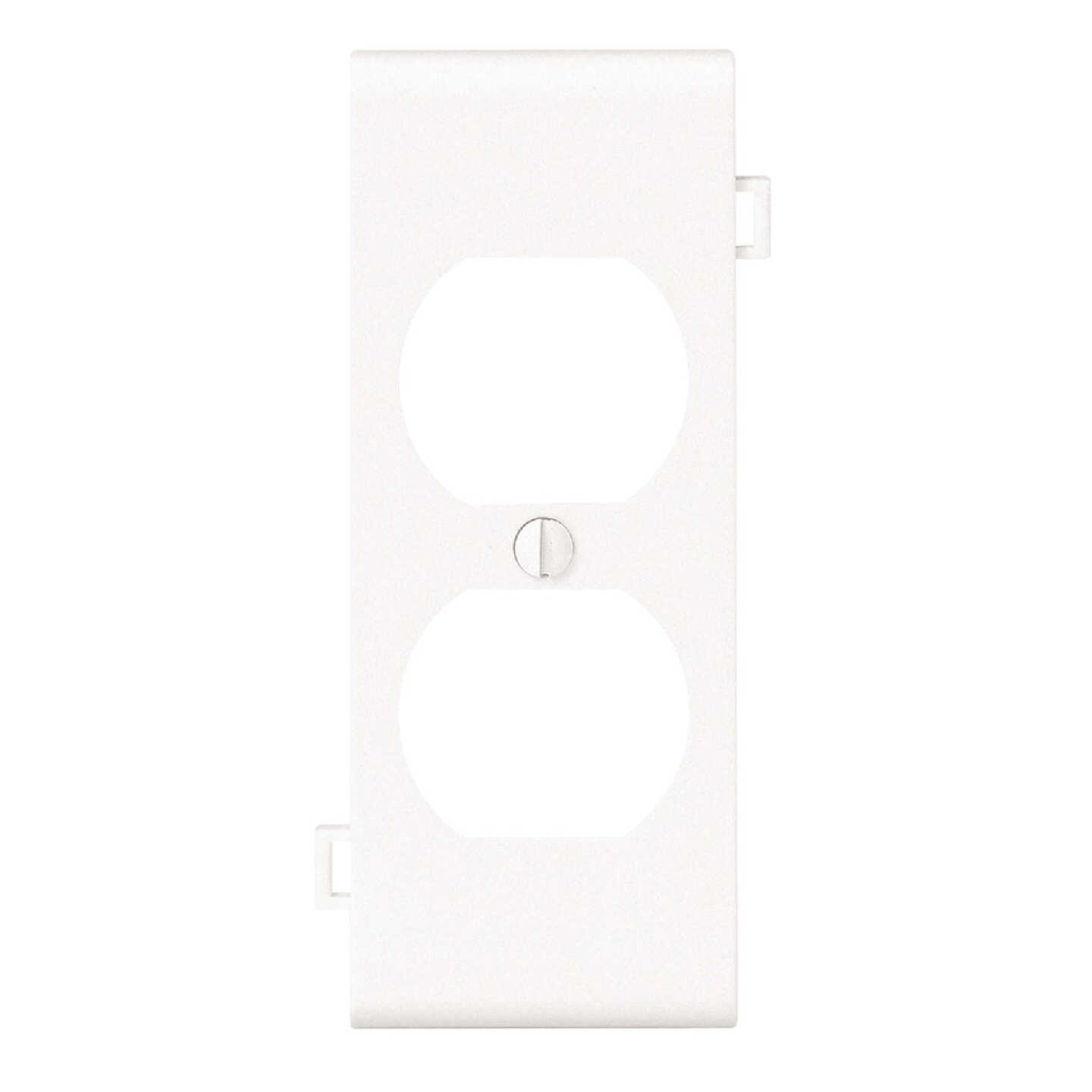 Leviton Duplex Center Sectional 1-Gang Plastic Outlet Wall Plate, White Image 1