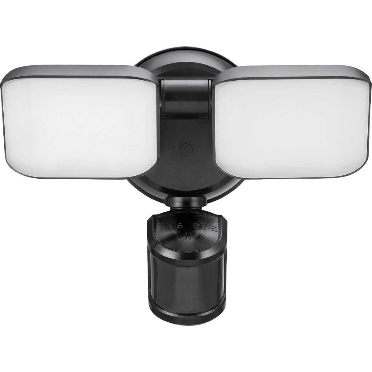 Globe Electric Black Motion Activated 180 Deg Twin Head LED Solar Powered Security Light Fixture, 1100 Lumen Image 3