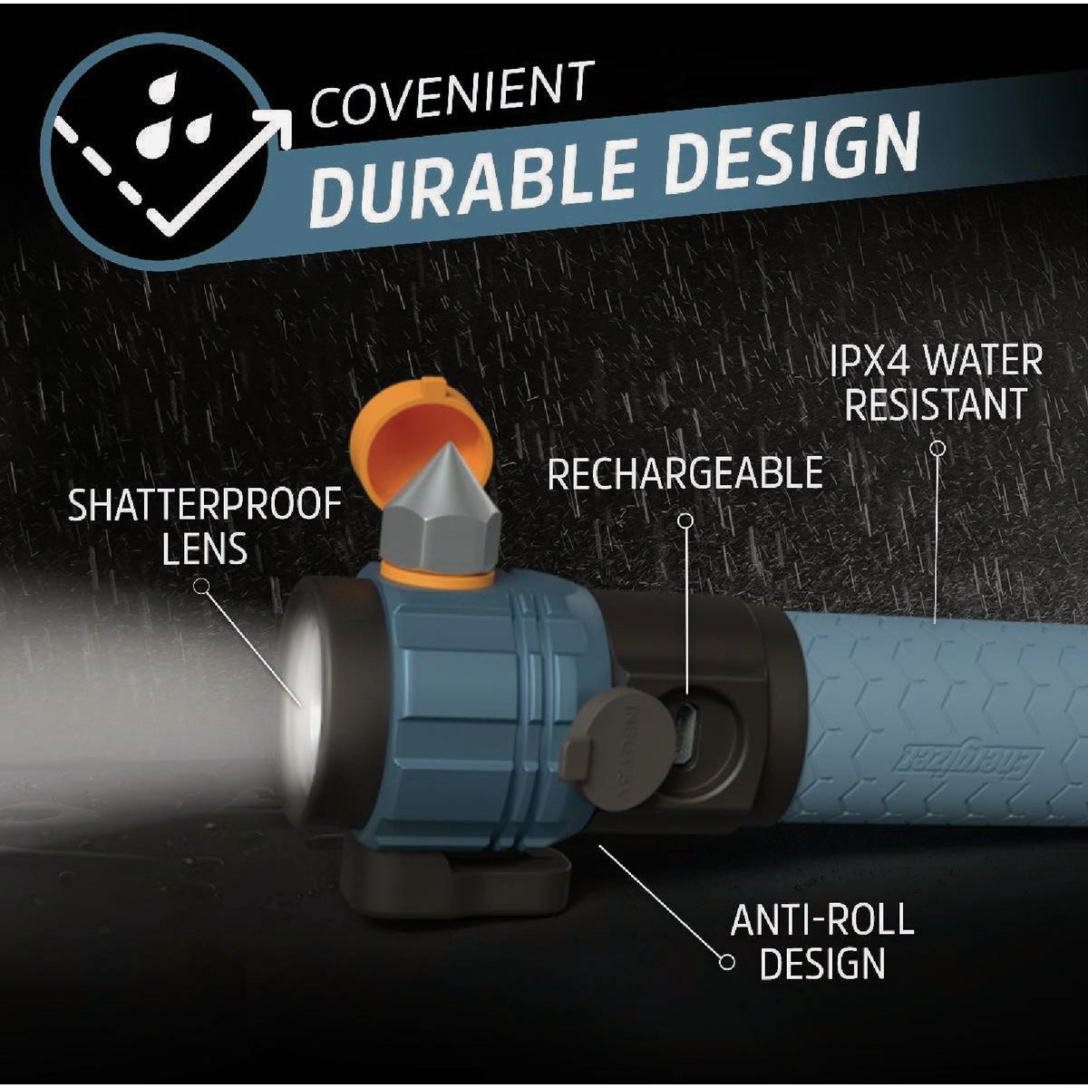 Energizer 500 Lm. LED Metal Rechargeable Automotive Safety Flashlight Image 4