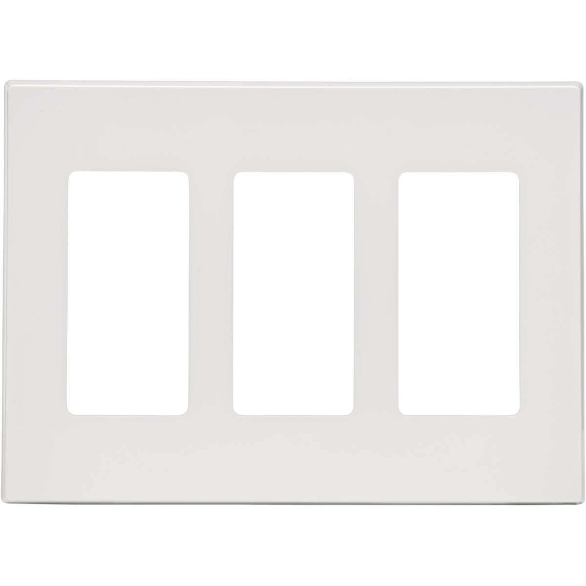 Leviton Decora Plus 3-Gang Poly Carbonate Screwless Decorator Wall Plate, White