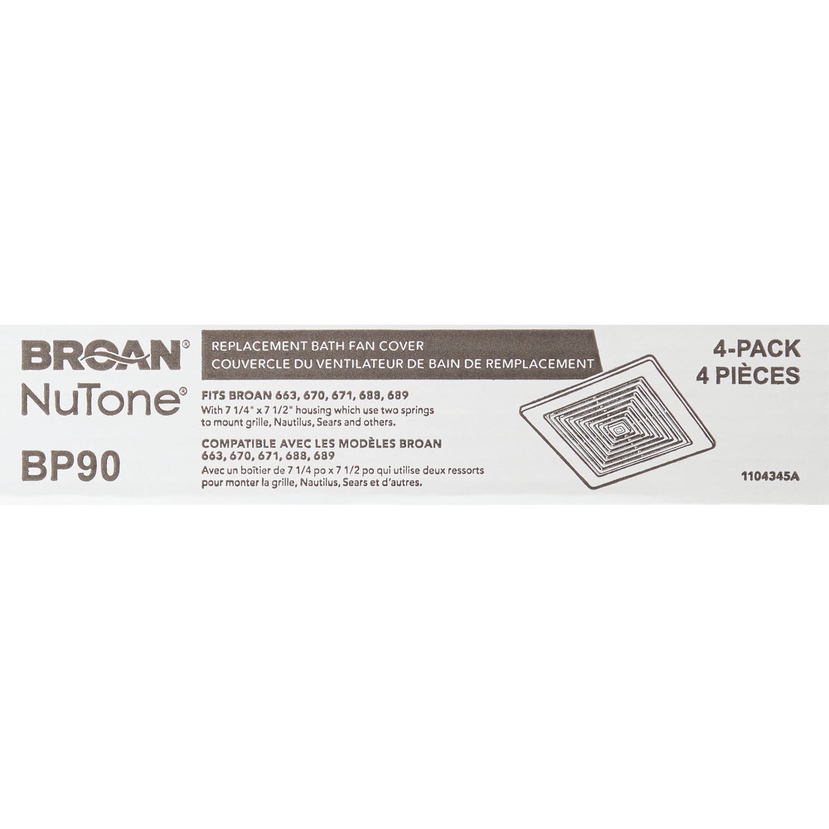 Broan-NuTone 9-1/4 In. W. x 9 In. L. White Exhaust Fan Replacement Grille Image 3