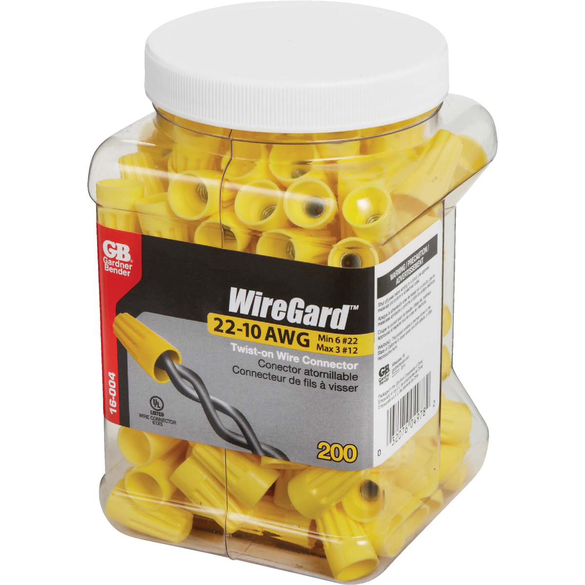 Gardner Bender WingGard Medium Yellow 18 AWG to 10 AWG Wire Connector (200-Pack) Image 3