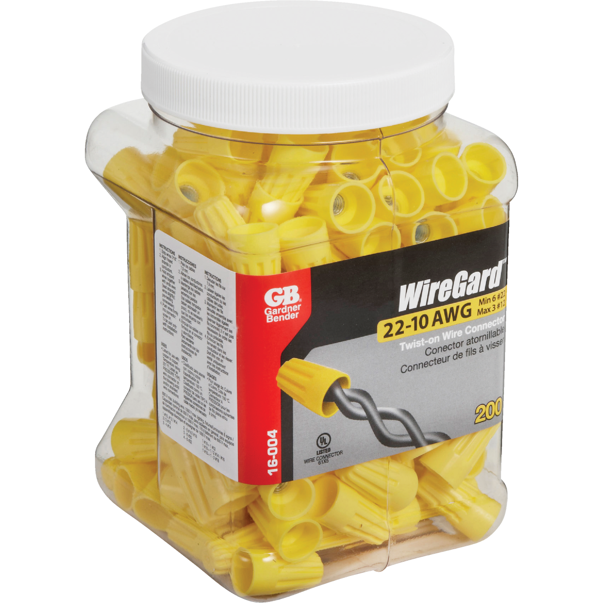 Gardner Bender WingGard Medium Yellow 18 AWG to 10 AWG Wire Connector (200-Pack) Image 4