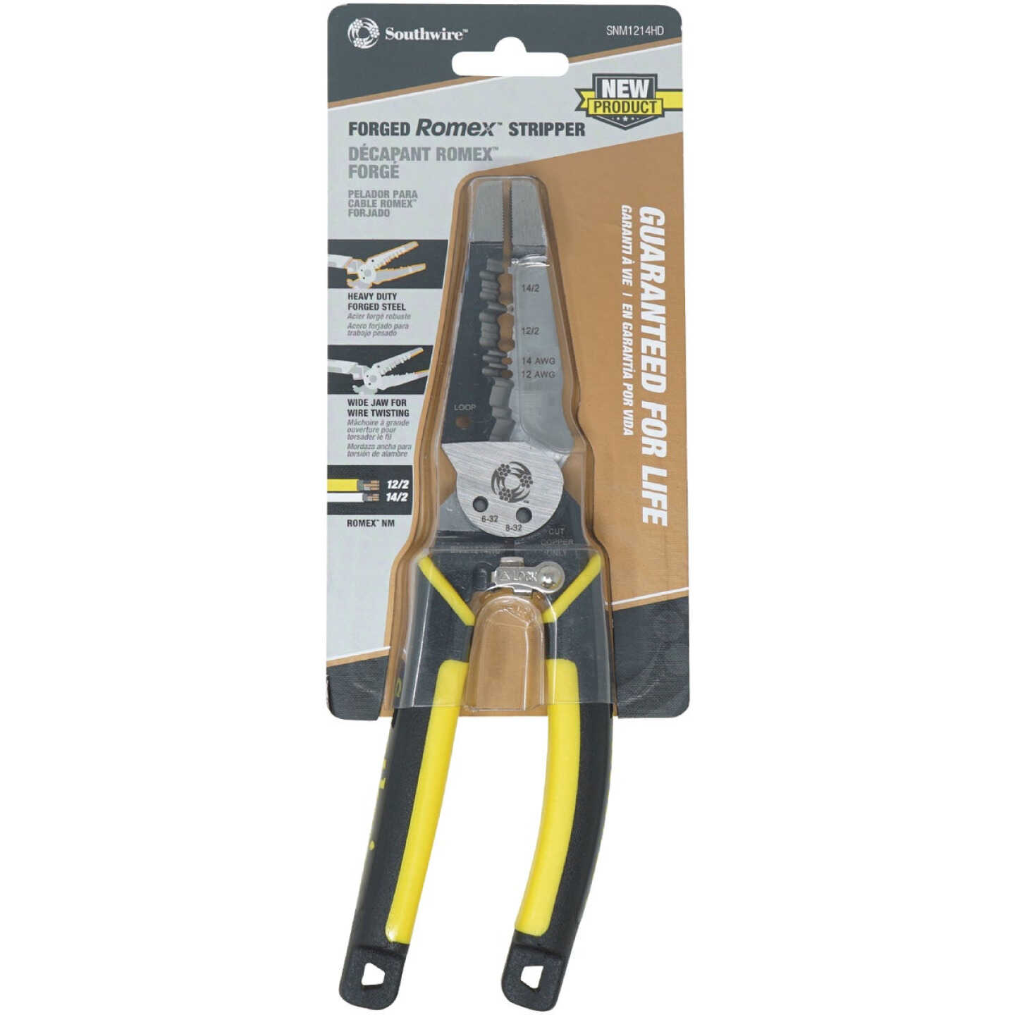 Southwire 8 In. 12/2 AWG & 14/2 AWG Forged Wire Stripper Image 1