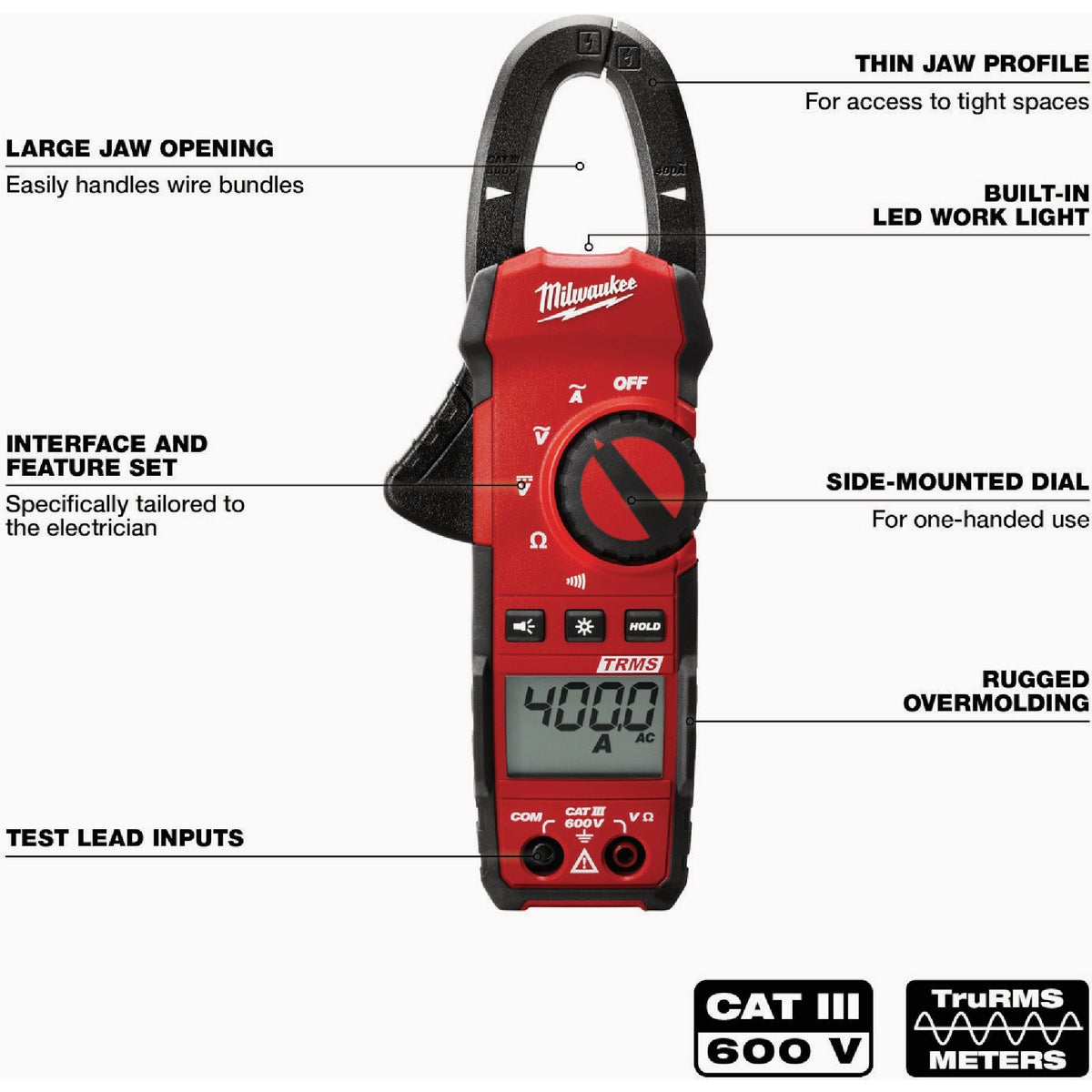 Milwaukee 400A Clamp Meter Image 5