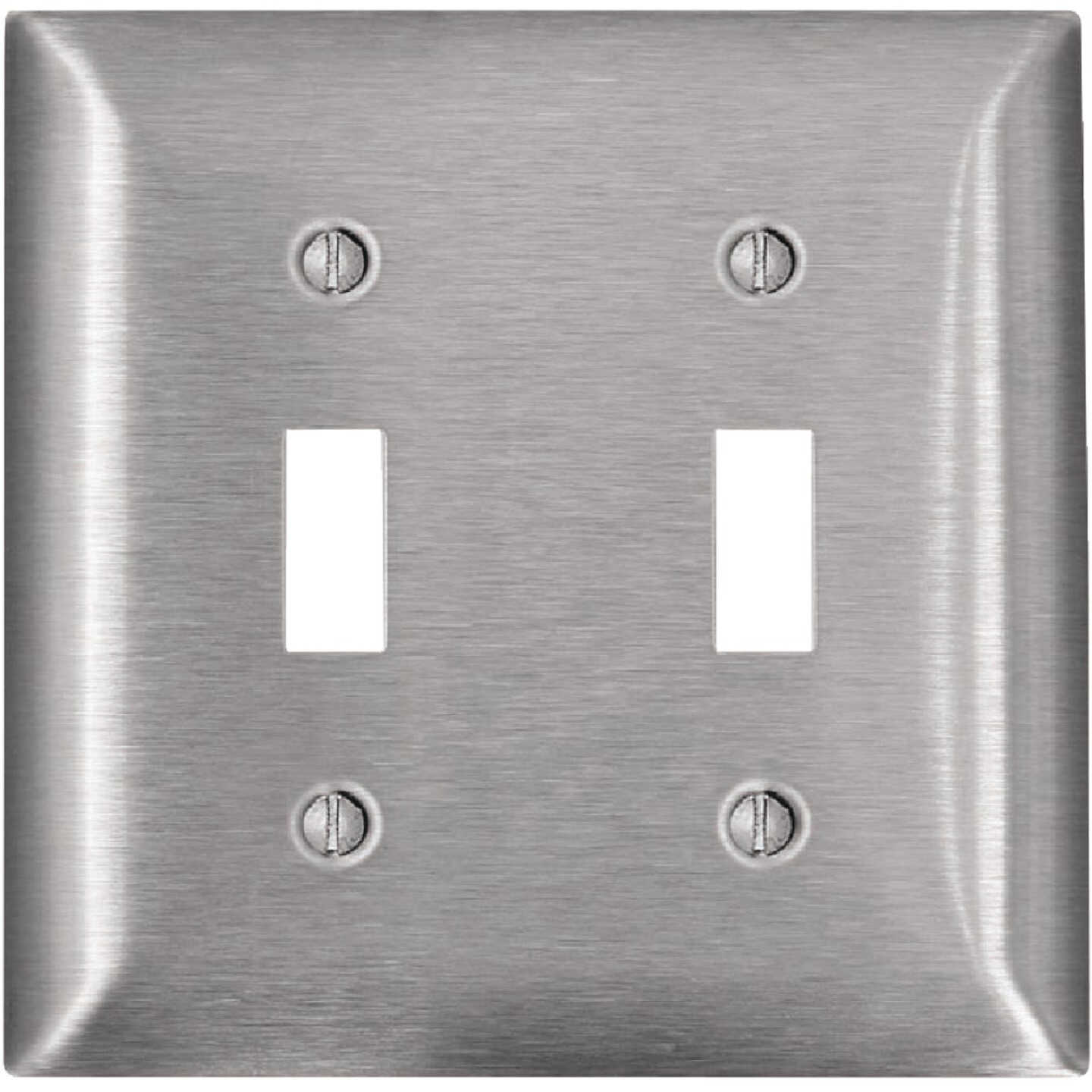 Leviton 2-Gang Stainless Steel Toggle Magnetic C-Series Switch Wall Plate Image 1