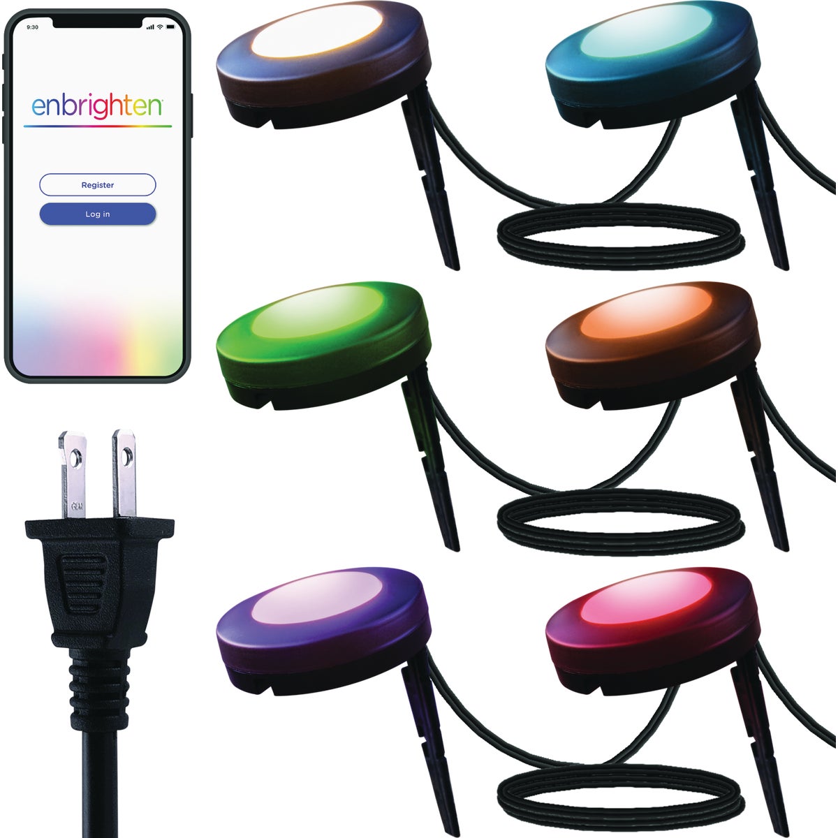 Enbrighten WiFi Large Puck Landscape Lights (6-Pack)