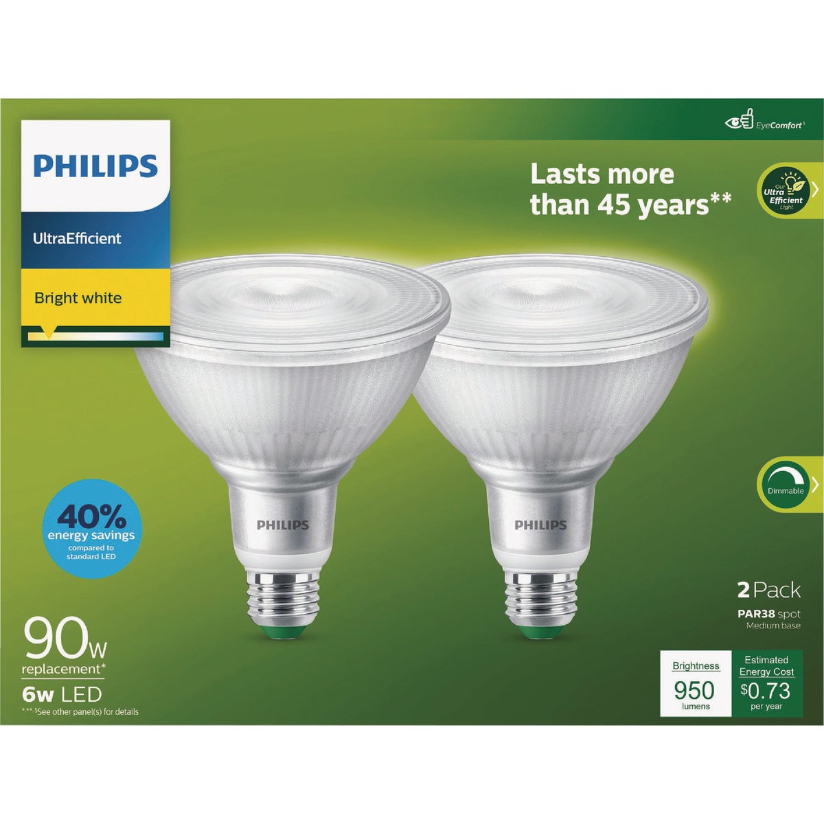 Philips Ultra Efficient 90W Equivalent Bright White PAR38 LED Bulb (2-Pack) Image 2