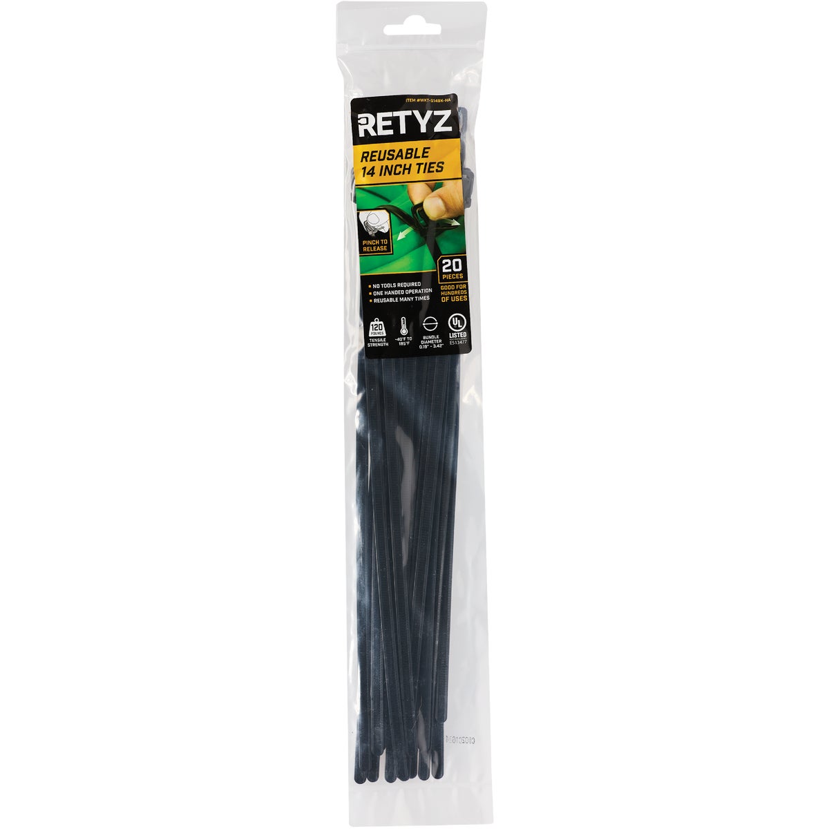 RETYZ WorkTie 14 In. Black Releasable Tie (20-Pack) Image 2