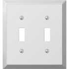 Amerelle 2-Gang Stamped Steel Toggle Switch Wall Plate, Polished Chrome Image 1