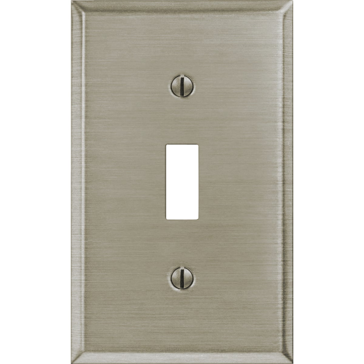 Amerelle 1-Gang Stamped Steel Toggle Switch Wall Plate, Brushed Nickel Image 4