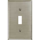 Amerelle 1-Gang Stamped Steel Toggle Switch Wall Plate, Brushed Nickel Image 4
