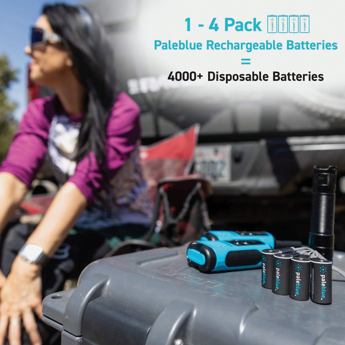 Paleblue CR123A Lithium-Ion Rechargeable Battery (4-Pack) Image 4