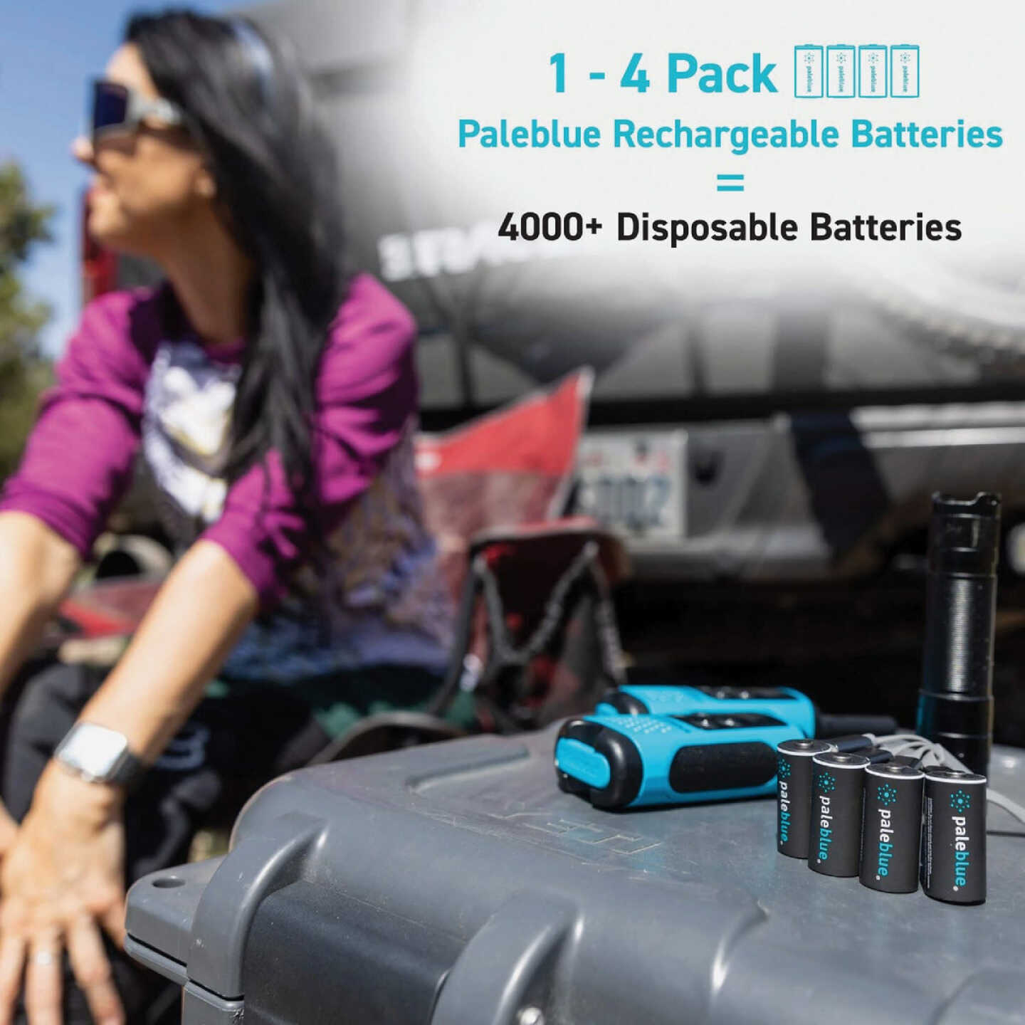 Paleblue CR123A Lithium-Ion Rechargeable Battery (4-Pack) Image 4