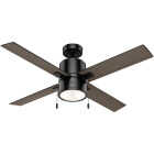 Hunter Beck 52 In. Matte Black Ceiling Fan with Light Kit Image 1