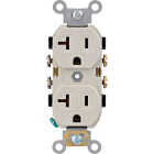 Leviton 20A Light Almond Commercial Grade 5-20R Combination Side Back Wire Duplex Outlet Image 1