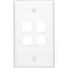 Leviton Quickport 4-Port White Flush Mount Wall Plate Image 1