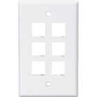 Leviton Quickport 6-Port White Flush Mount Wall Plate Image 1