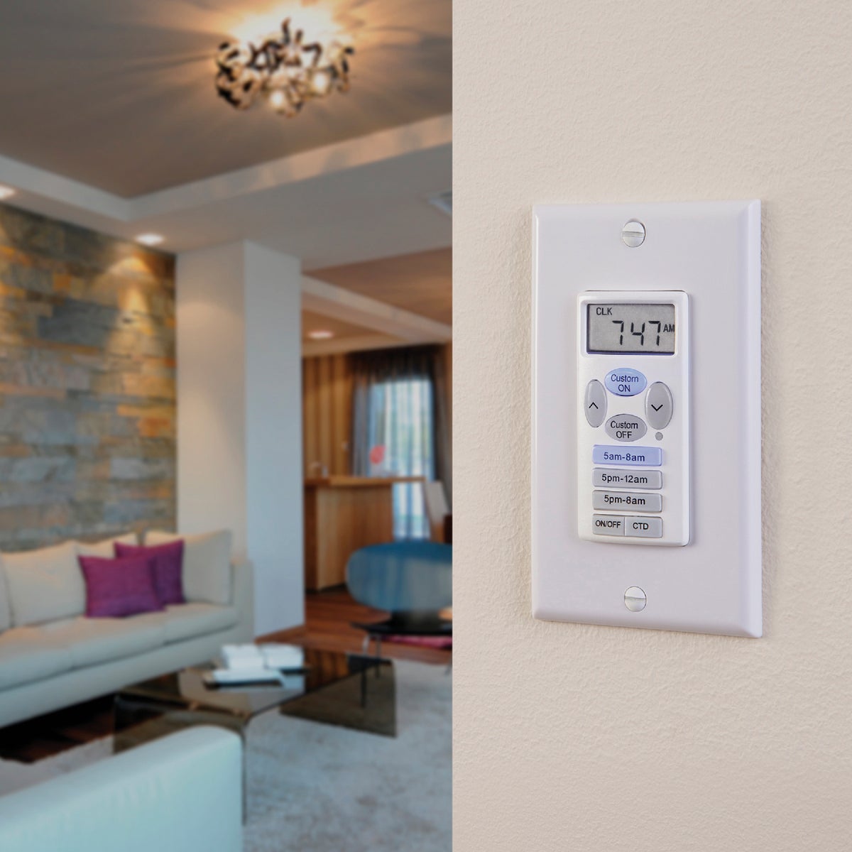 Prime EZ-Set 125V 24 Hr. Digital In-Wall Timer Image 2