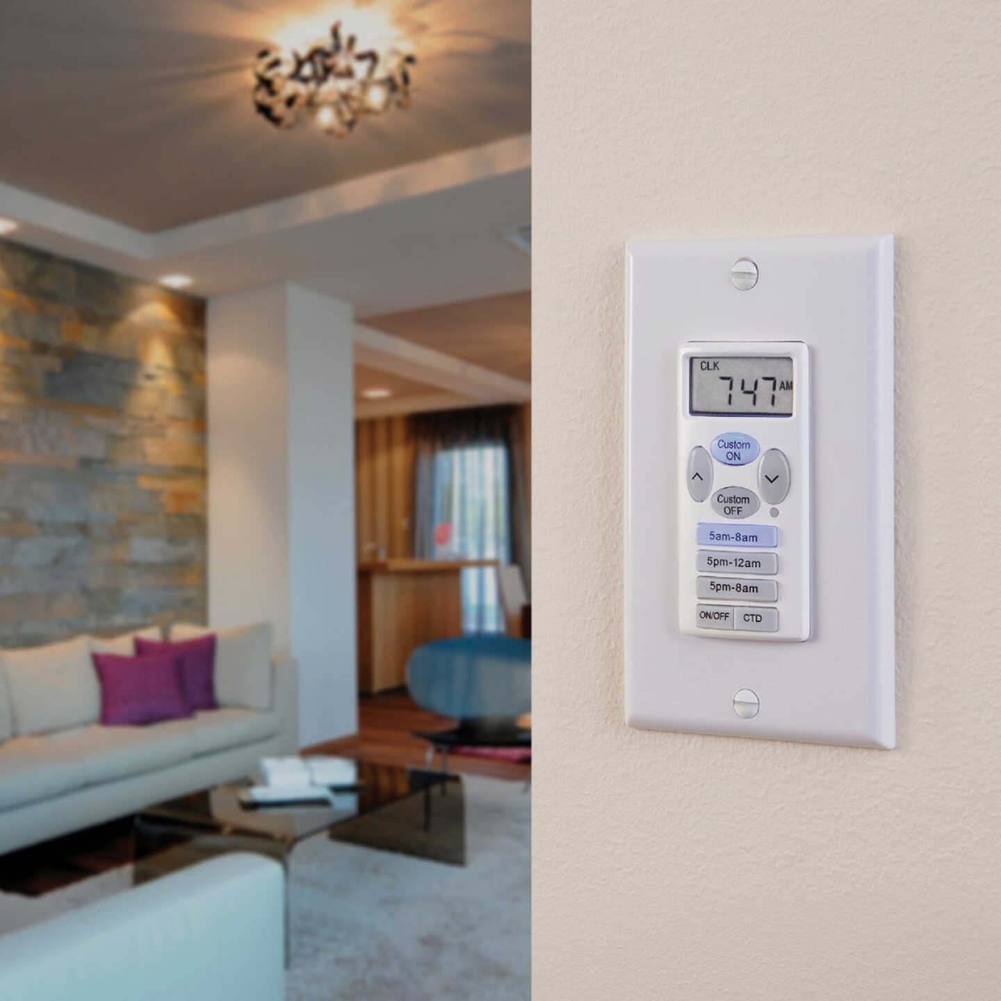Prime EZ-Set 125V 24 Hr. Digital In-Wall Timer Image 2