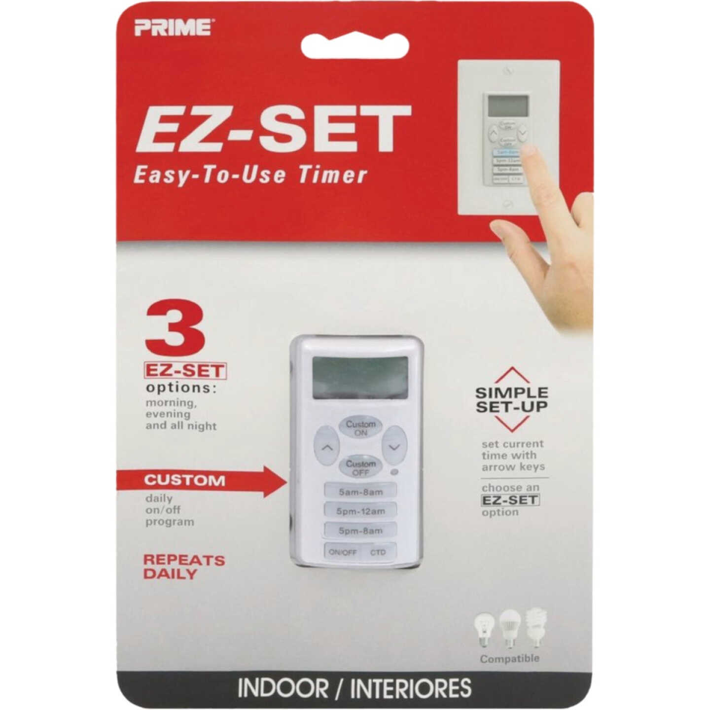 Prime EZ-Set 125V 24 Hr. Digital In-Wall Timer Image 3