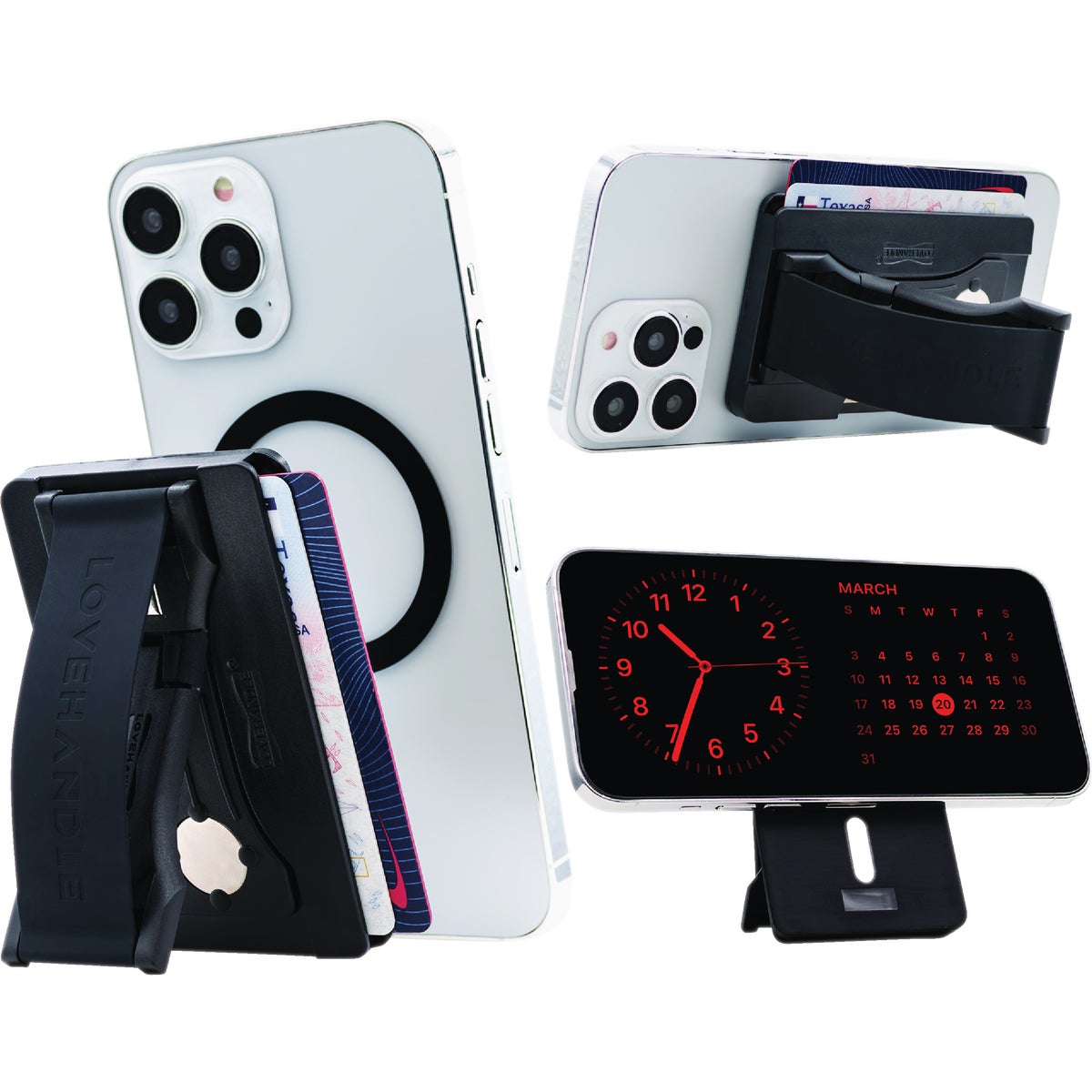 LoveHandle PRO Wallet for MagSafe Black Wallet & Phone Grip