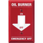 Amerelle PRO 1-Gang Red Stamped Steel Emergency Oil Burner Toggle Switch Wall Plate Image 1