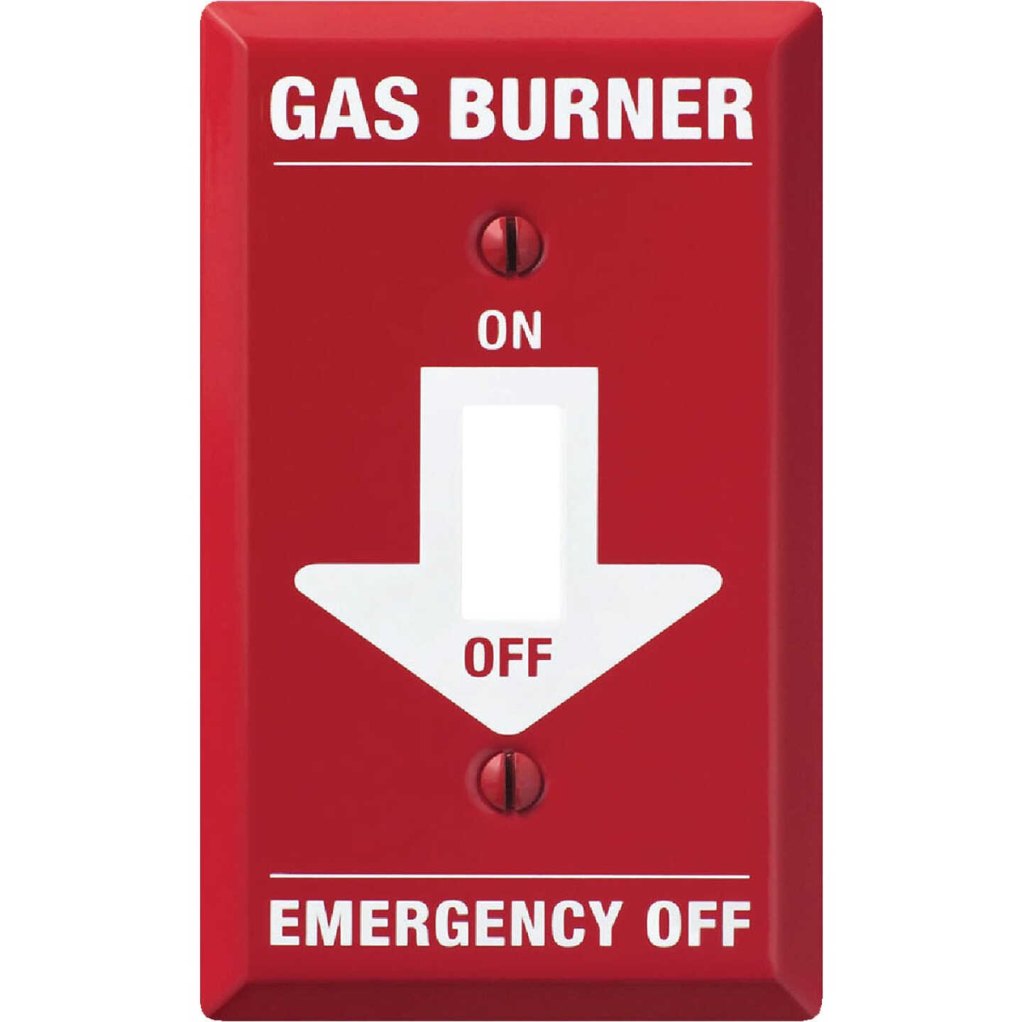 Amerelle PRO 1-Gang Red Stamped Steel Emergency Gas Burner Toggle Switch Wall Plate Image 1