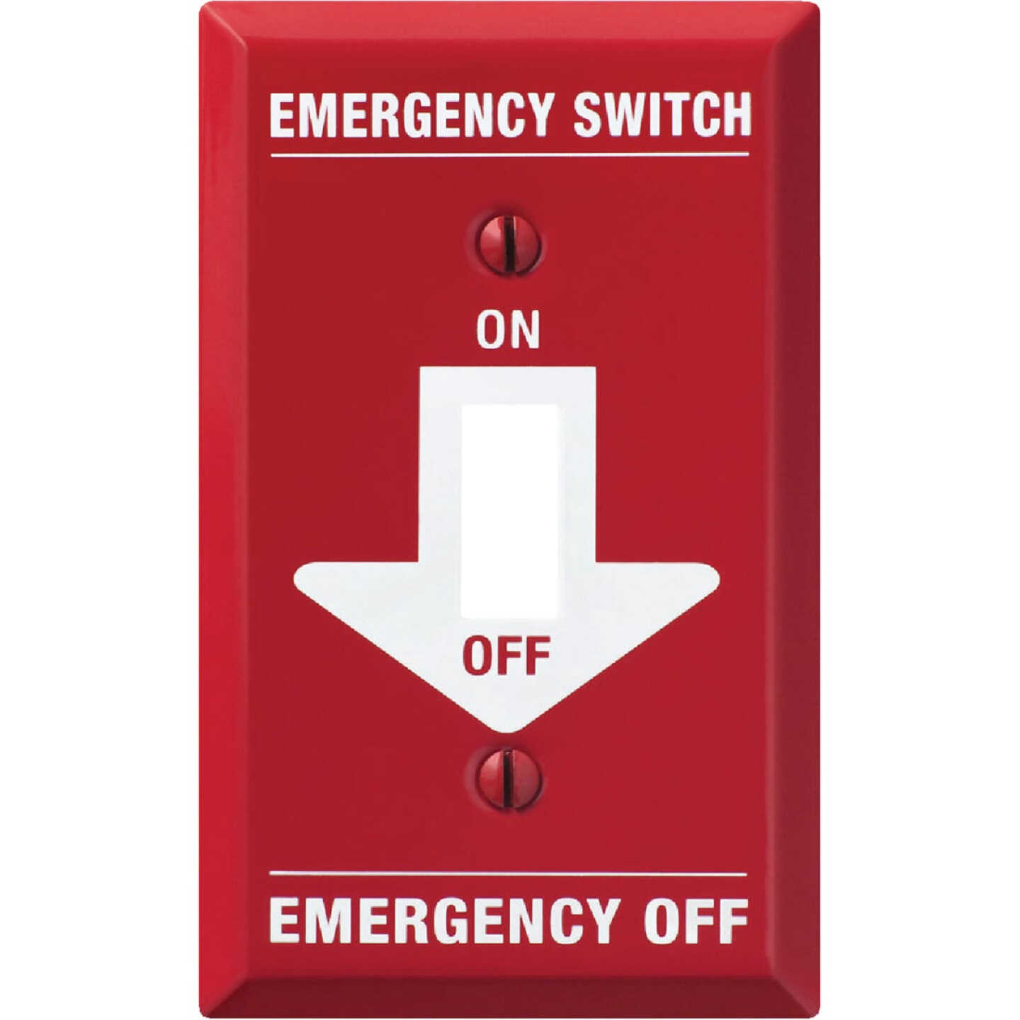 Amerelle PRO 1-Gang Red Stamped Steel Emergency Toggle Switch Wall Plate Image 1