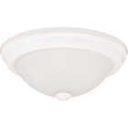 Canarm 13 In. White Incandescent Flush Mount Ceiling Light Fixture with Frosted Swirl Glass Image 1