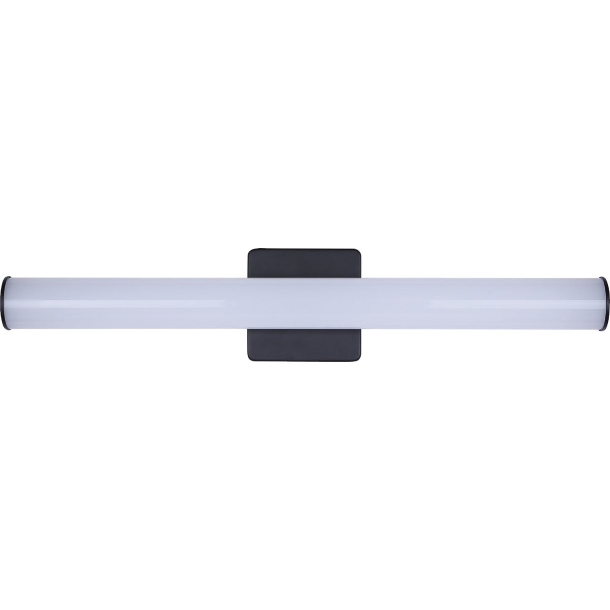 Canarm Osten 24 In. Black LED Vanity Bath Light Fixture, Tubular Glossy Opal Glass