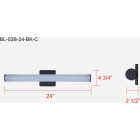 Canarm Osten 24 In. Black LED Vanity Bath Light Fixture, Tubular Glossy Opal Glass Image 3