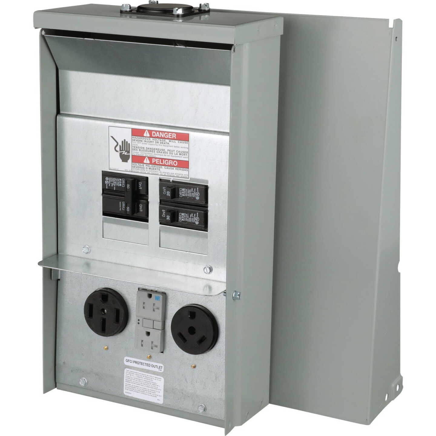 Eaton 50A/20A/30A NEMA 14-50R/5-20R2GF/TT-30R 125V/250V RV Utility Power Outlet Image 3