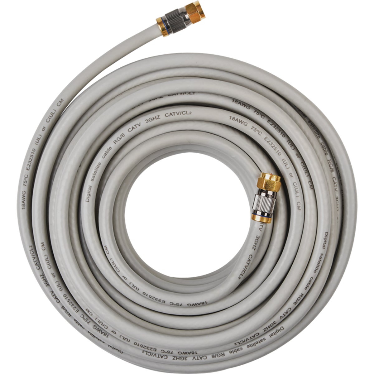 RCA 25 Ft. Gray Quad RG6 Coaxial Cable Image 2