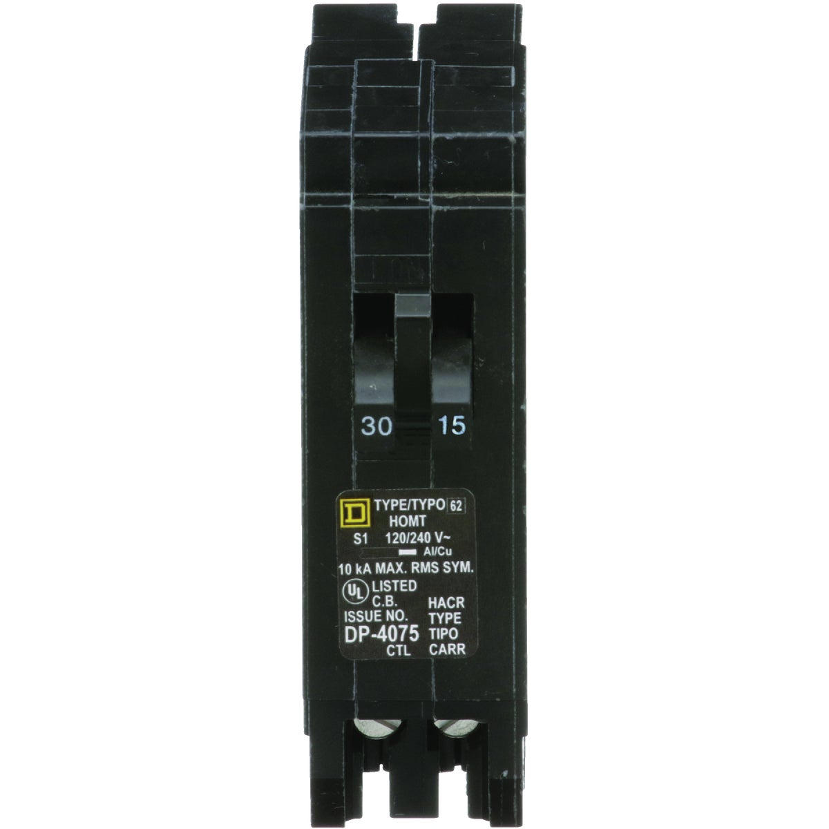 Square D Homeline 30A/15A Twin Single-Pole Standard Trip Tandem Circuit Breaker Image 6